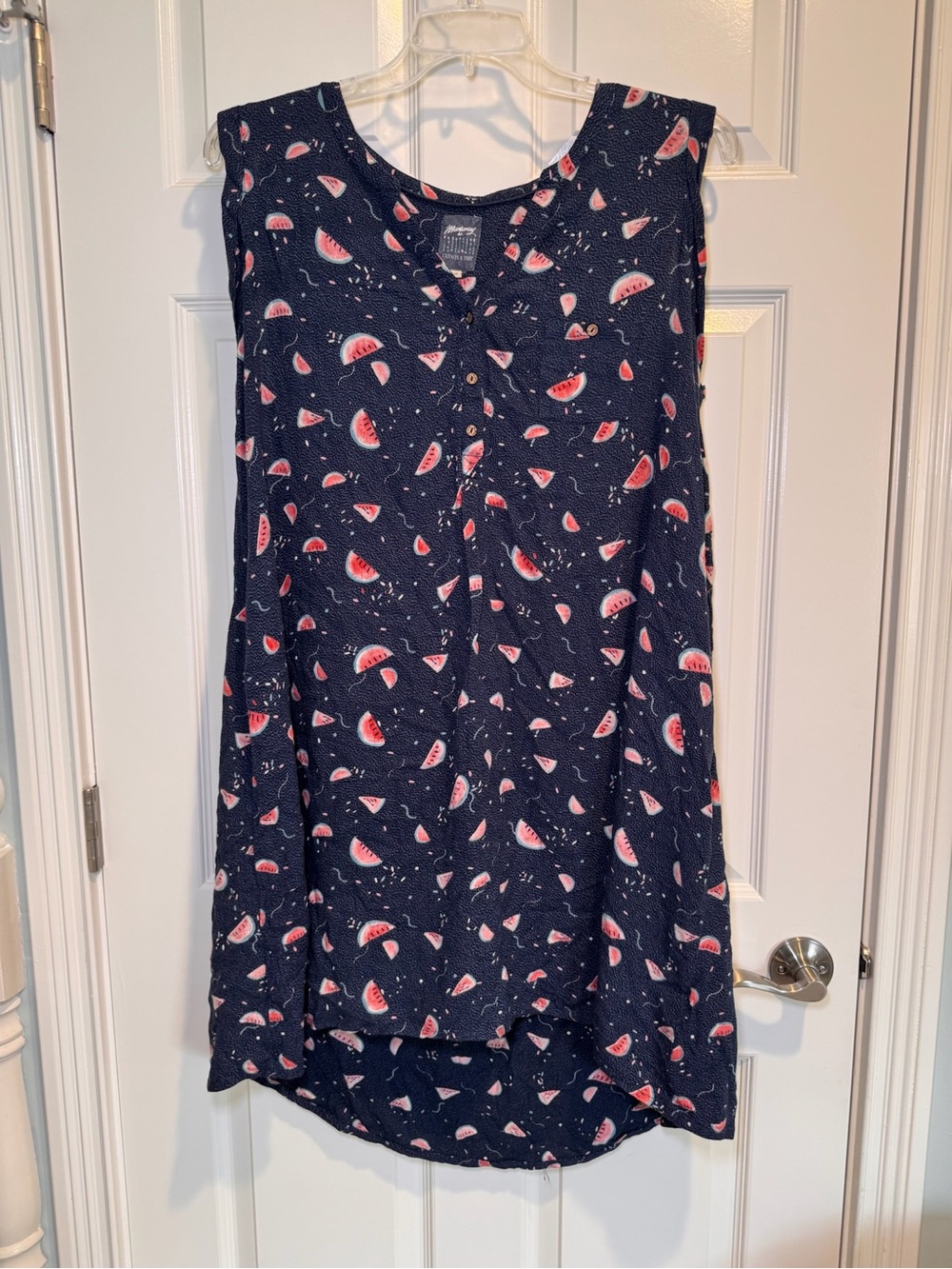 Mantaray Watermelon navy dress with pockets breathable oversized floaty